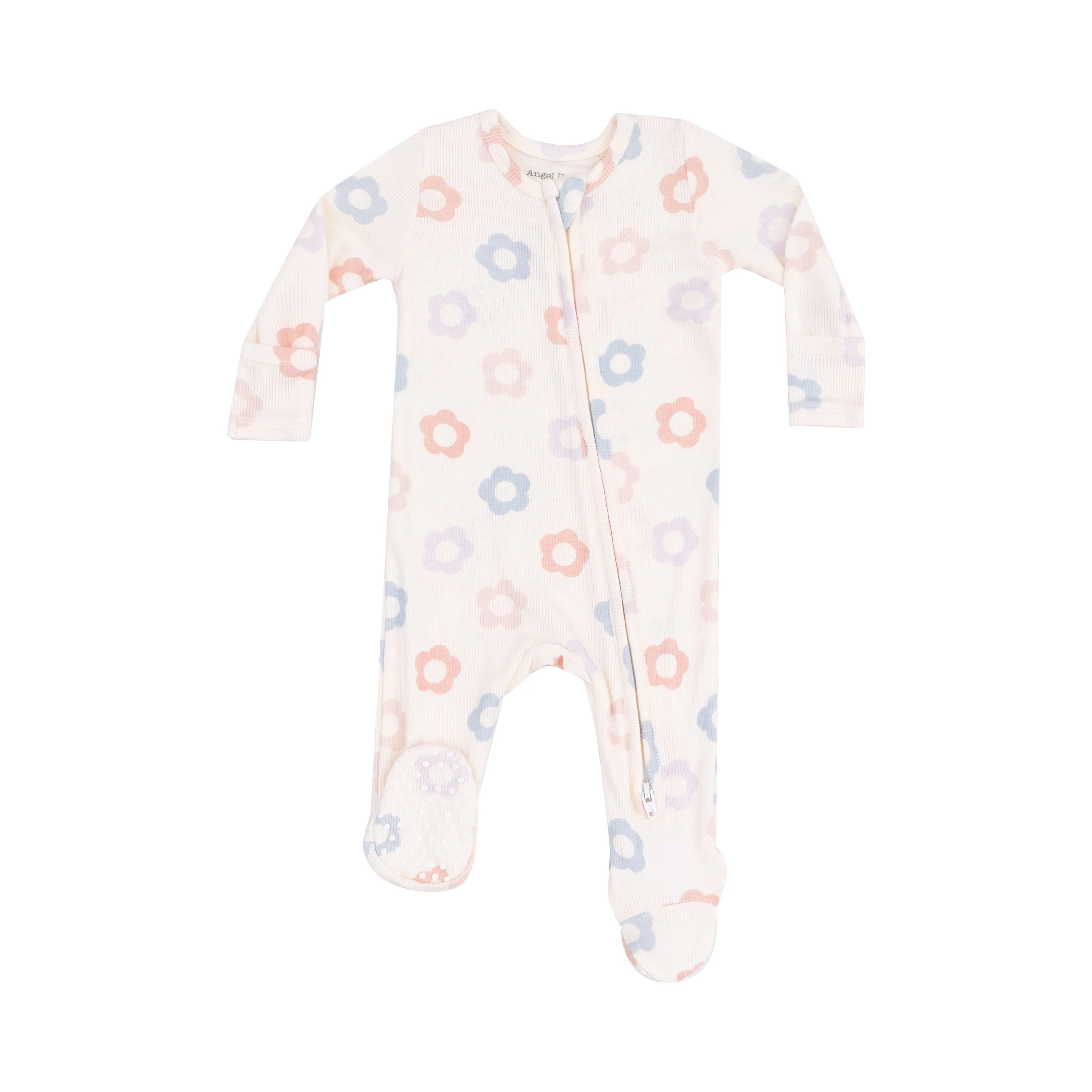 2 Way Zipper Ruffle Footie - Daisy Pop