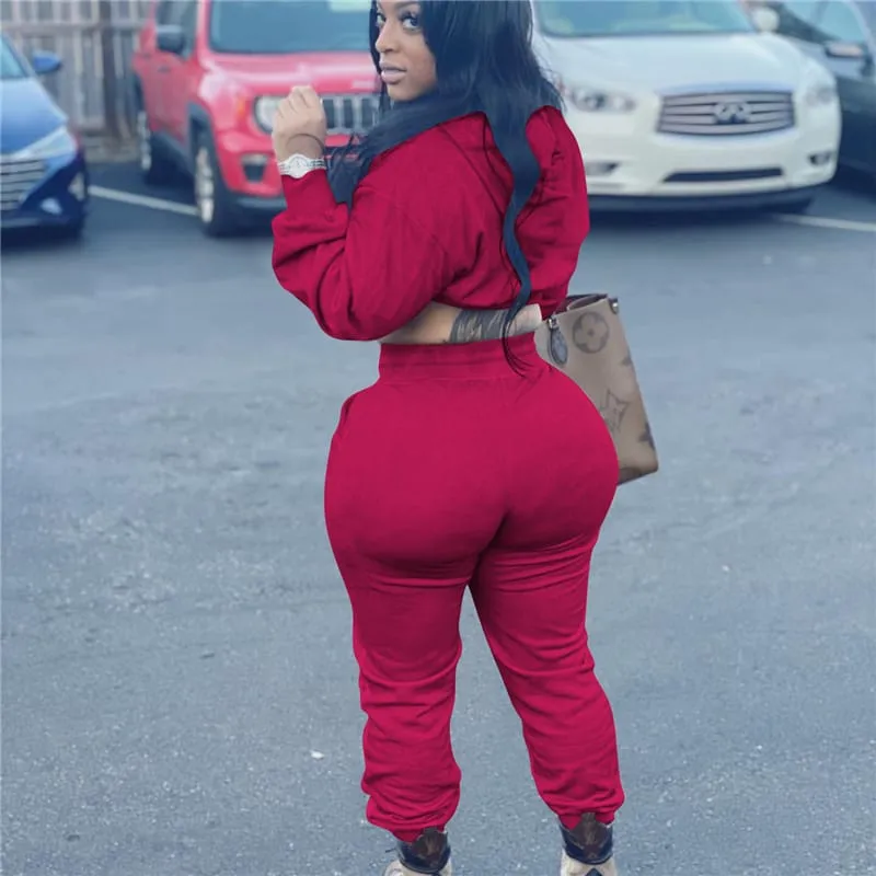 30 Pieces) Solid Color Hoodie And Sweatpants Two Pieces Set
