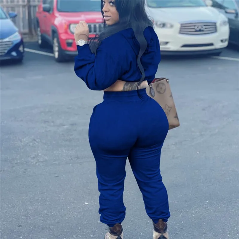 30 Pieces) Solid Color Hoodie And Sweatpants Two Pieces Set