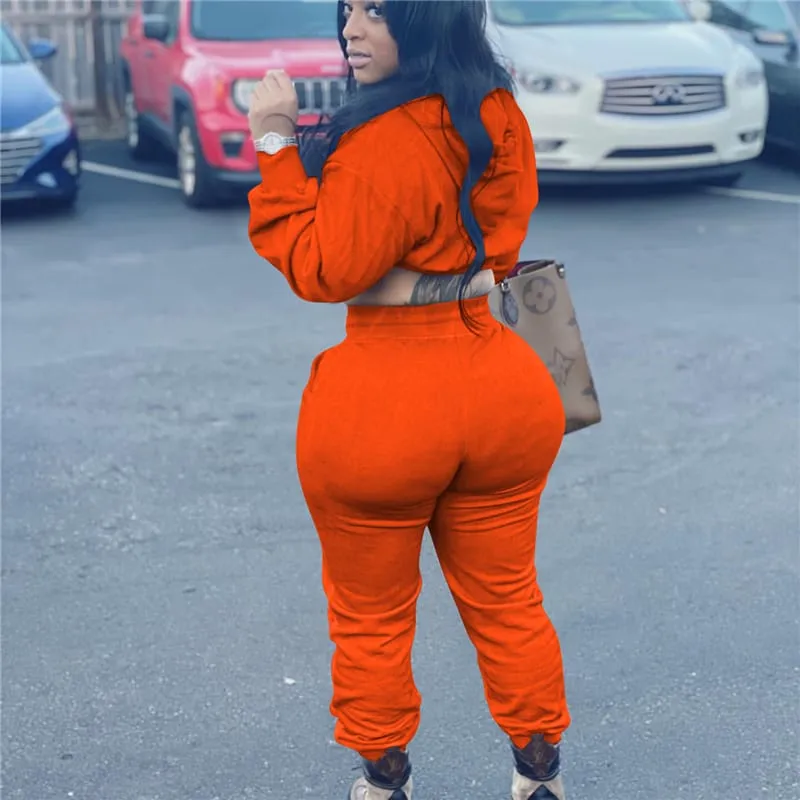 30 Pieces) Solid Color Hoodie And Sweatpants Two Pieces Set