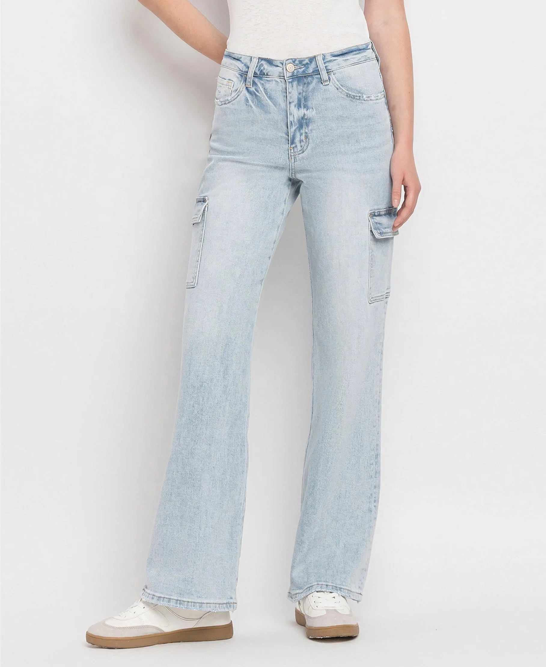 90's Vintage Super High Rise Cargo Straight Jeans