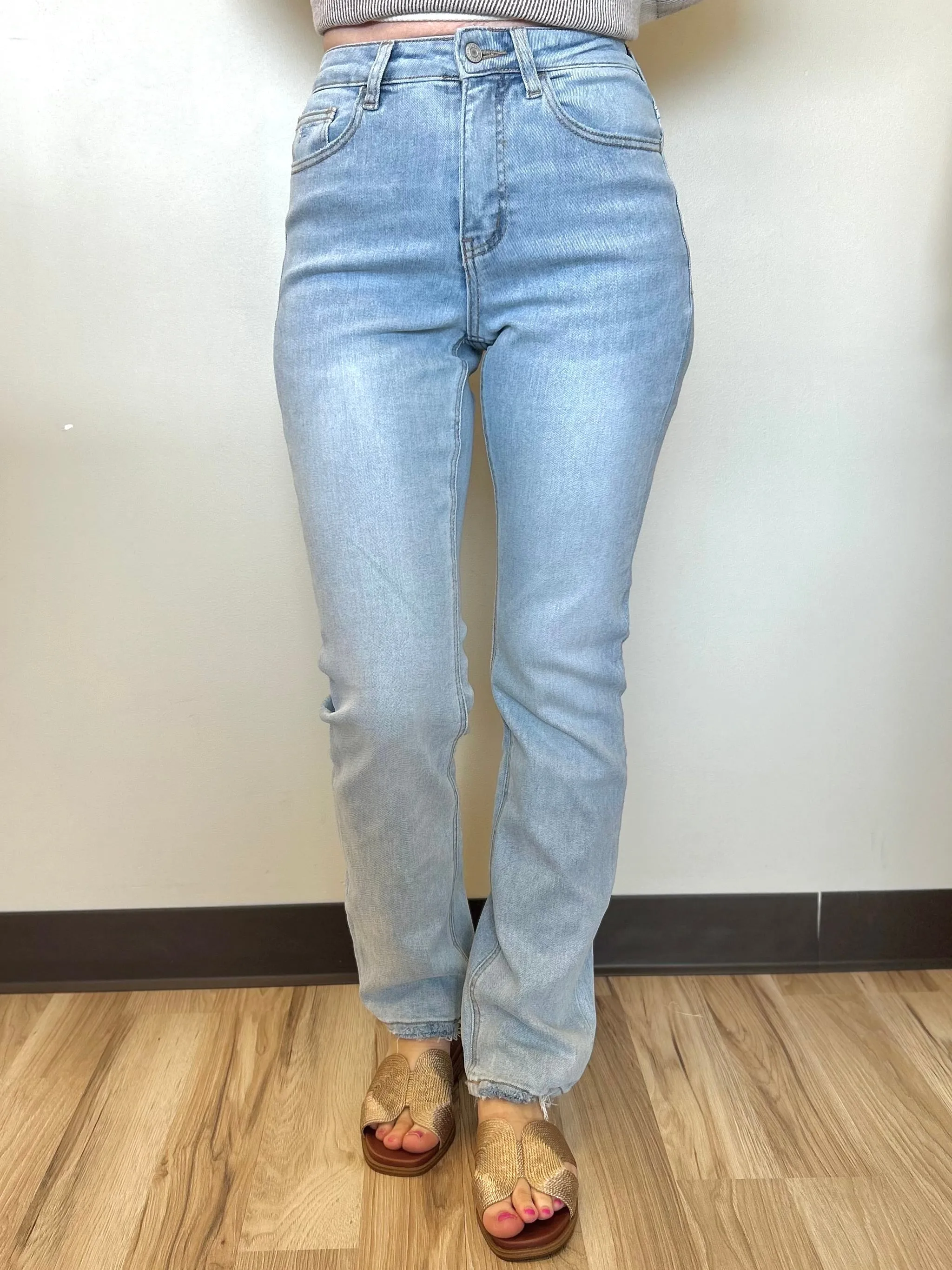90'S VINTAGE SUPER HIGH RISE STRAIGHT JEANS