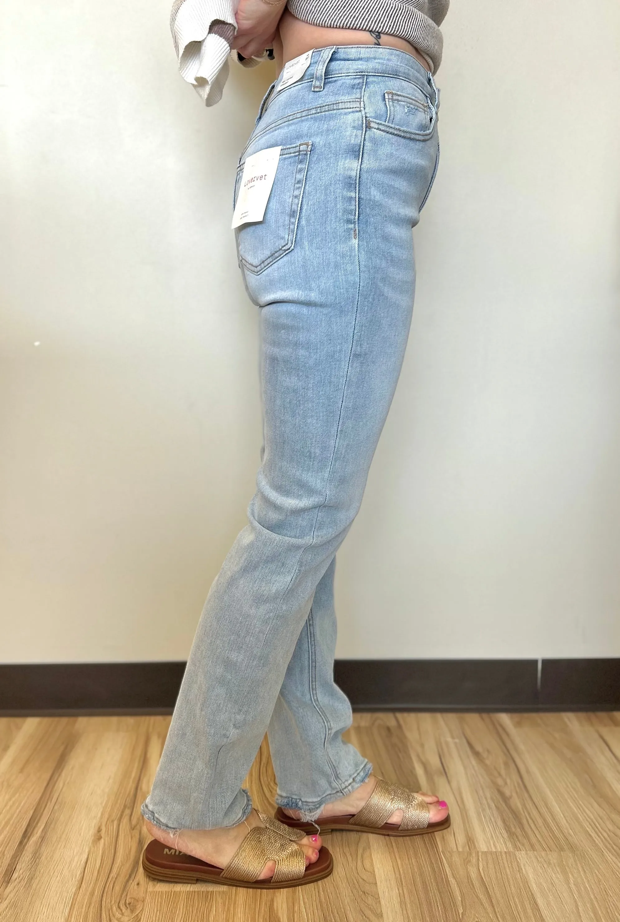 90'S VINTAGE SUPER HIGH RISE STRAIGHT JEANS