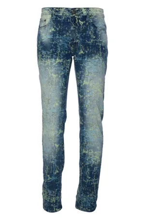 A TIZIANO Mohamed | Printed Denim Jeans With Wash (OMBRE BLUE)