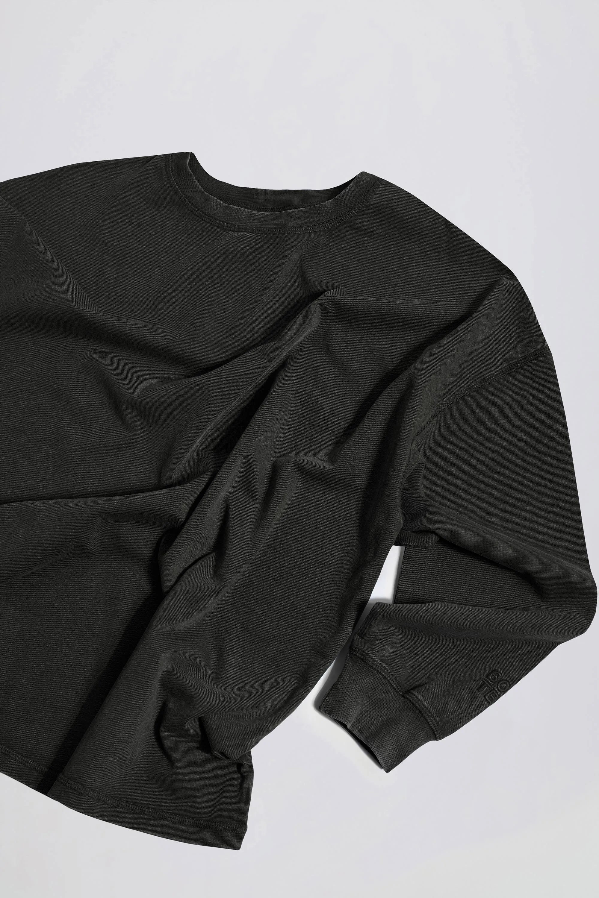 Acid Wash Long-Sleeve Oversized T-Shirt in Ash