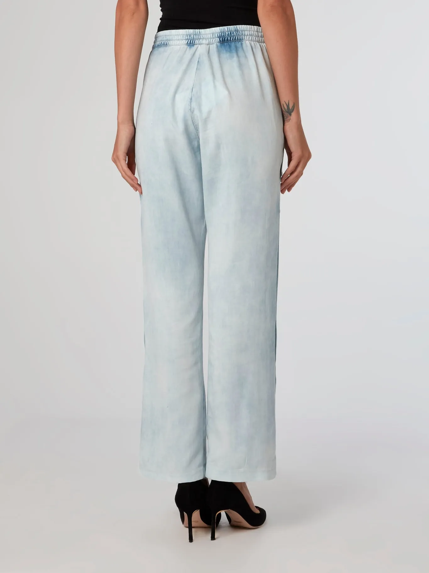 Acid Wash Tencel Button Pants