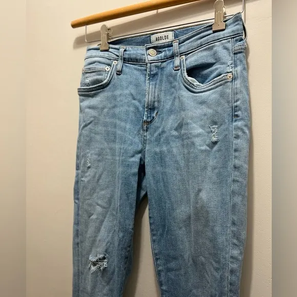Agolde Sophie Mid Rise Ankle Jeans light wash, size 27