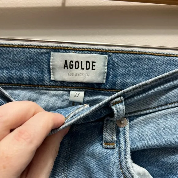 Agolde Sophie Mid Rise Ankle Jeans light wash, size 27