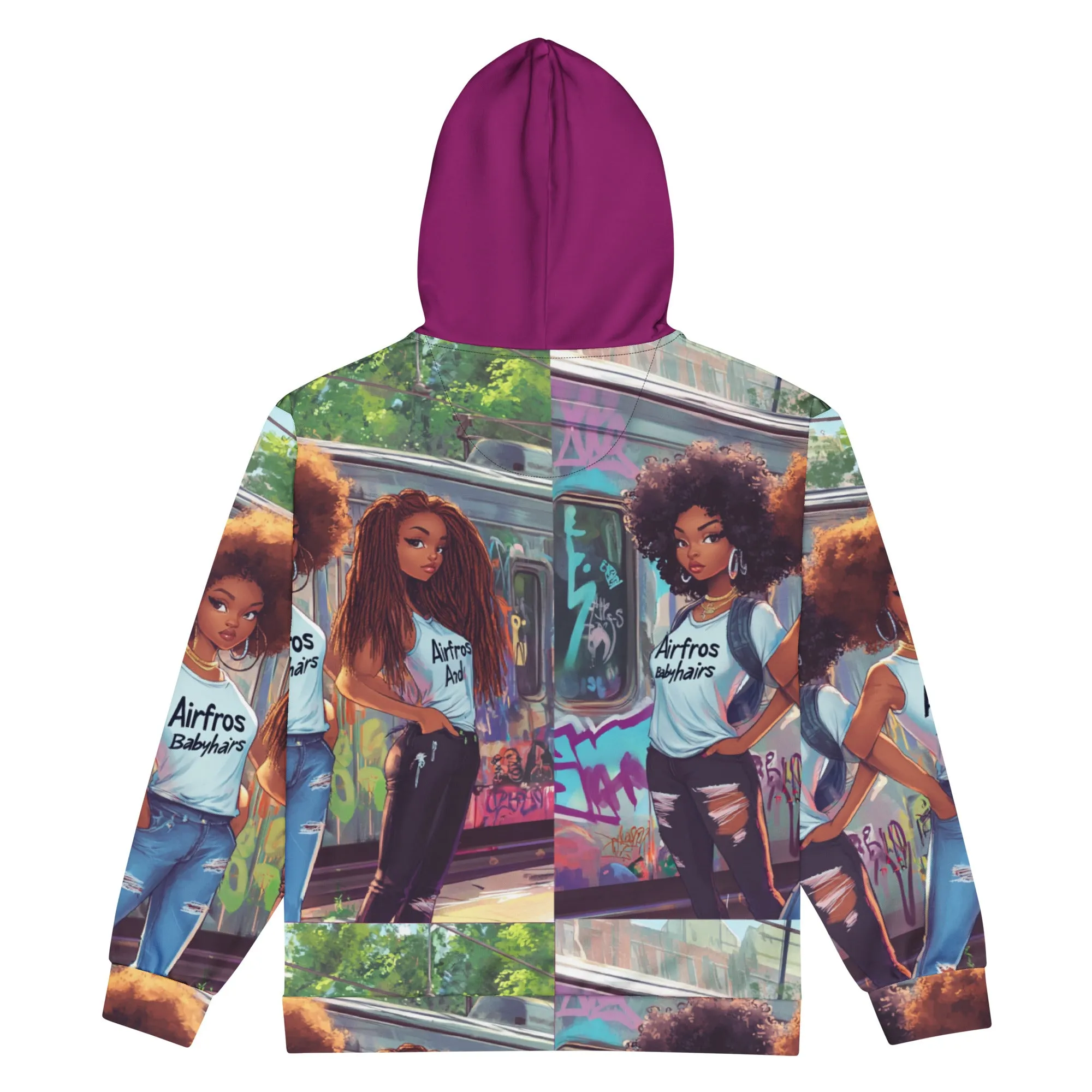 Airfros And Babyhairs Eggplant Grafiti 3 Home Girls Hoodie