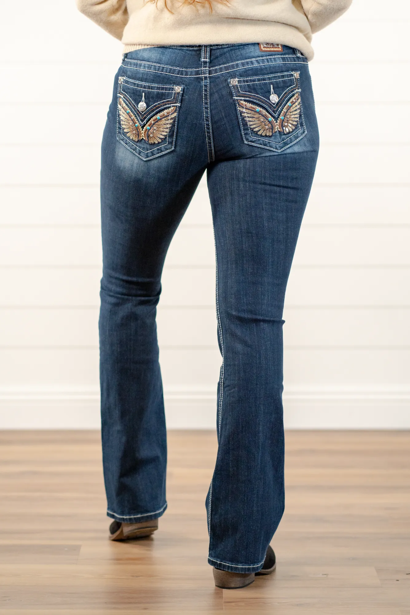 Angel Wings Chloe Mid Rise Boot Cut