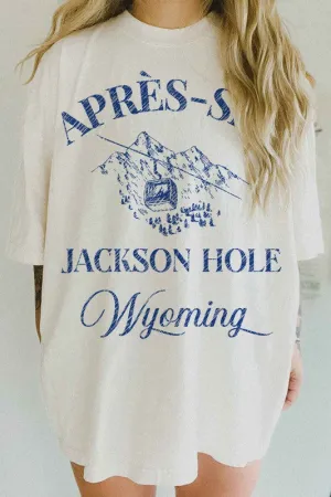 APRES SKI JACKSON HOLE WYOMING OVERSIZED TEE
