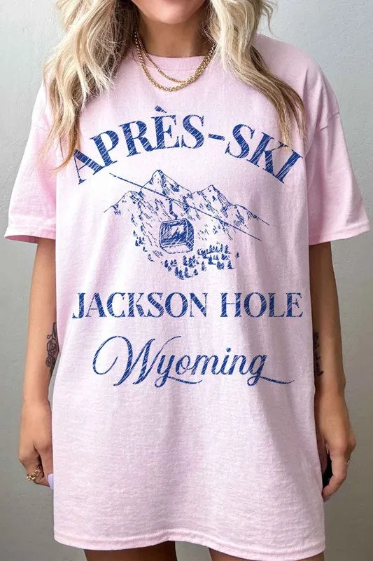 APRES SKI JACKSON HOLE WYOMING OVERSIZED TEE