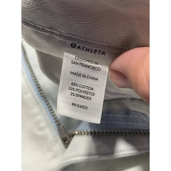 Athleta Women's Size 8 Sculptek High Rise Skinny Jeans white Blue