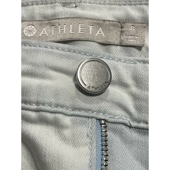 Athleta Women's Size 8 Sculptek High Rise Skinny Jeans white Blue