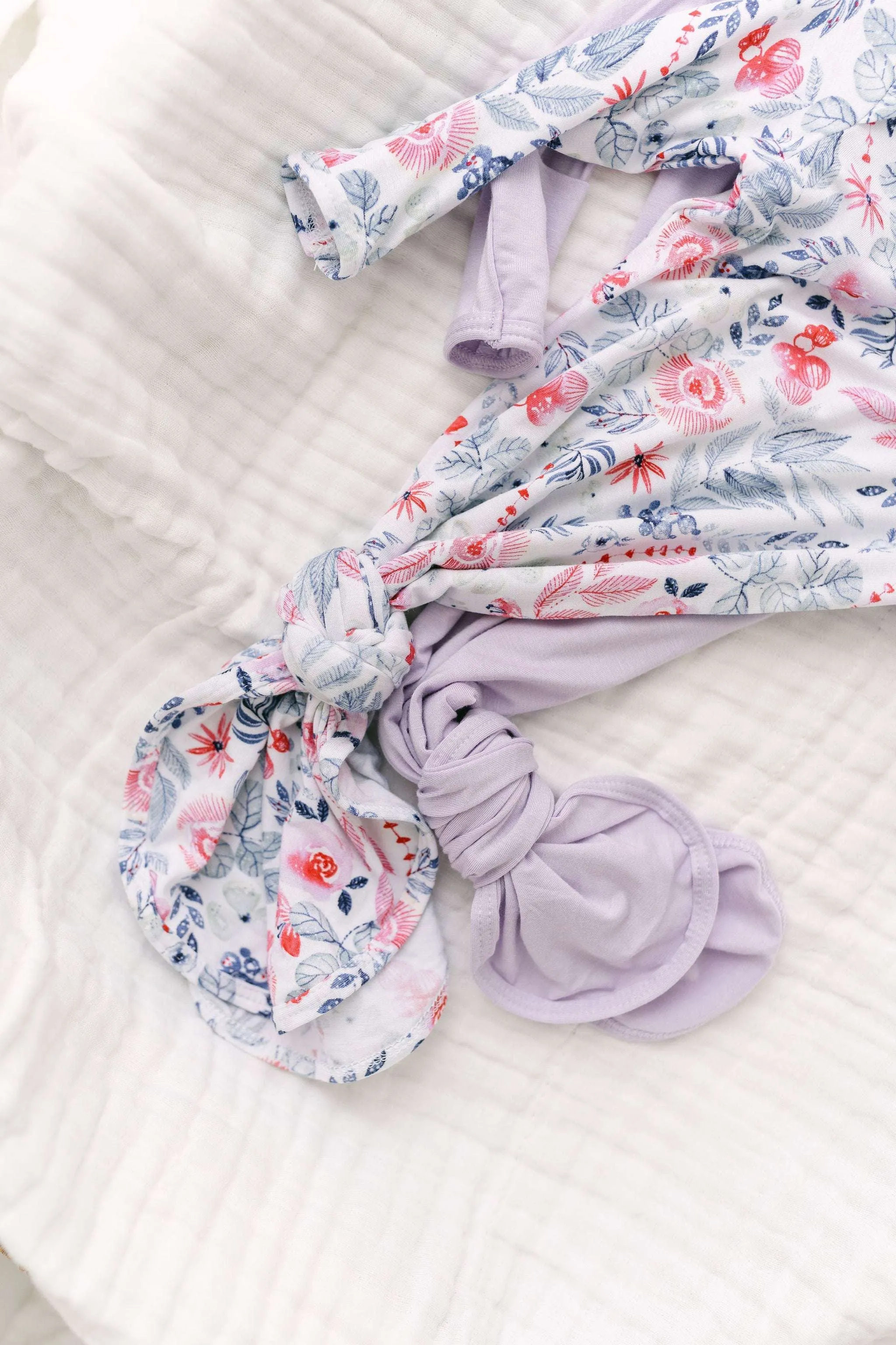 August Knotted Baby Gown and Hat Set with Headband | Bloom