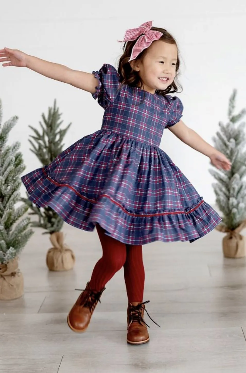 Aura Dress in Holiday Plaid