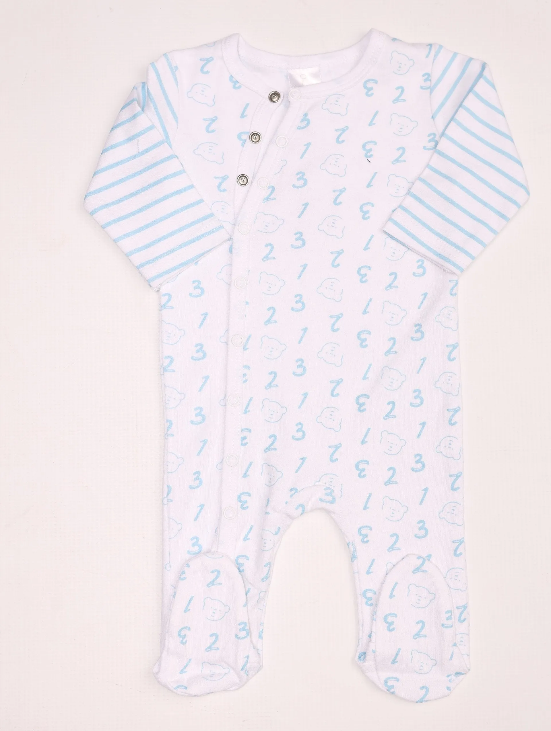 Baby Boys Short Sleeve 123 Number Babygrow - Blue