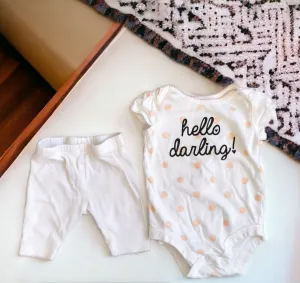 BABY GIRL SIZE 3/6 MONTHS - GEORGE, 2 Piece Mix N Match Graphic Print Outfit EUC B21