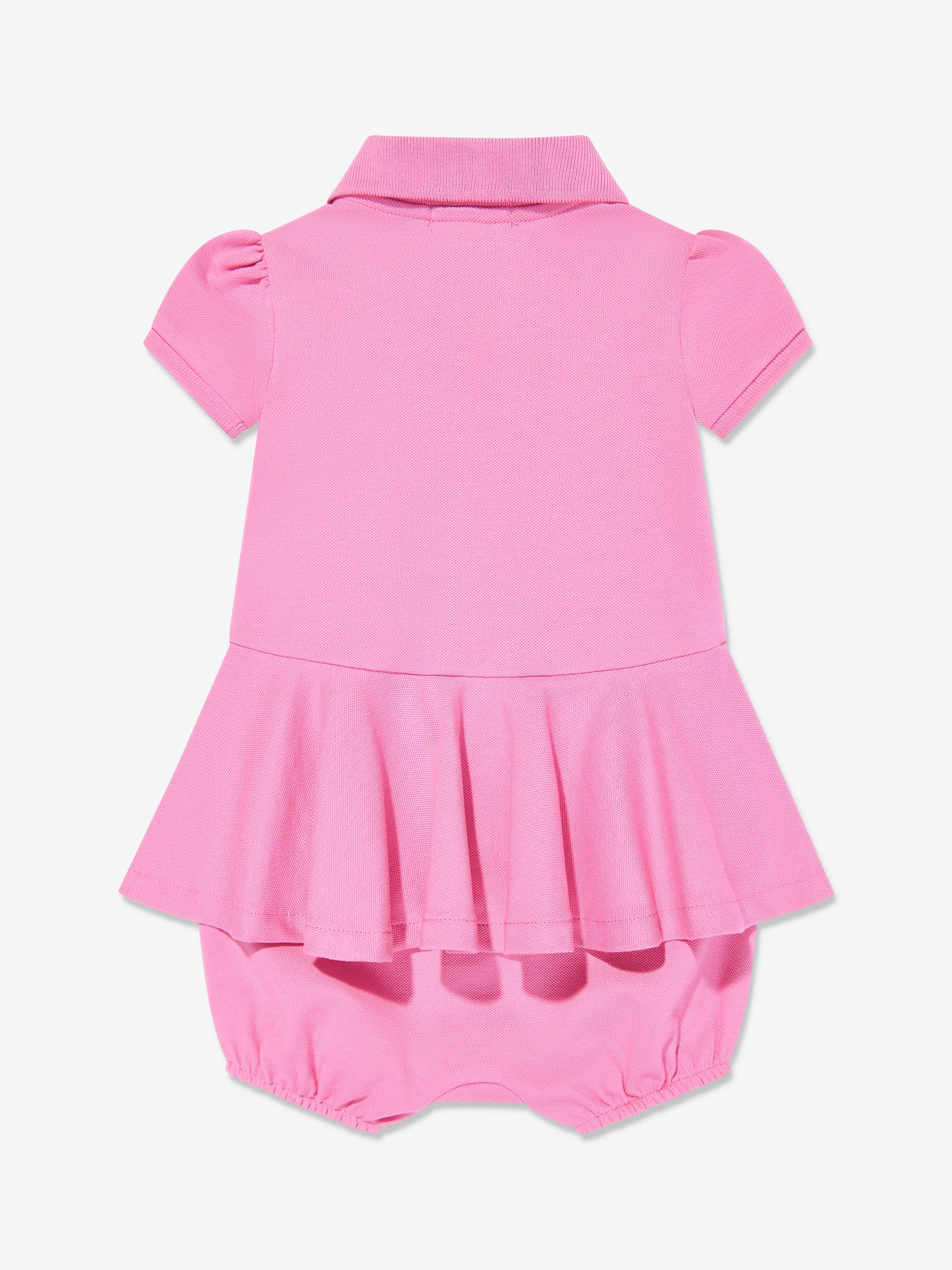 Baby Girls Peplum Romper in Pink