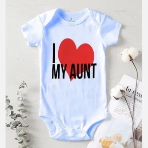 Baby Romper Love Aunt Blue
