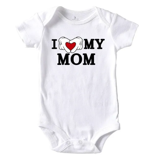 Baby Romper Love Mom White