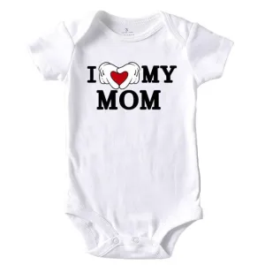 Baby Romper Love Mom White