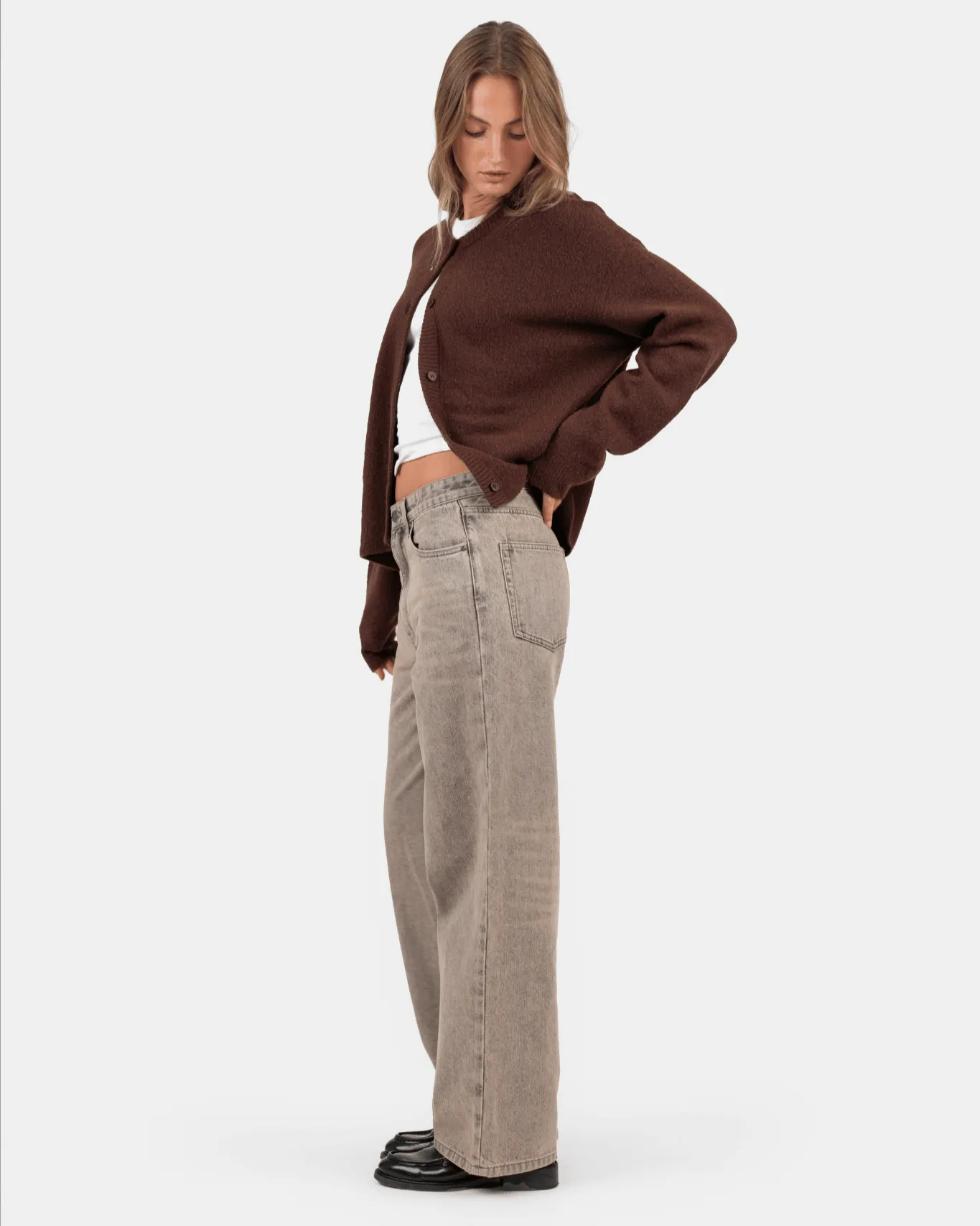 Baggy Denim Jeans Rose Vintage Wash