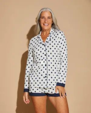 Bedrucktes Langärmeliges Top & Boxer Pyjama-Set