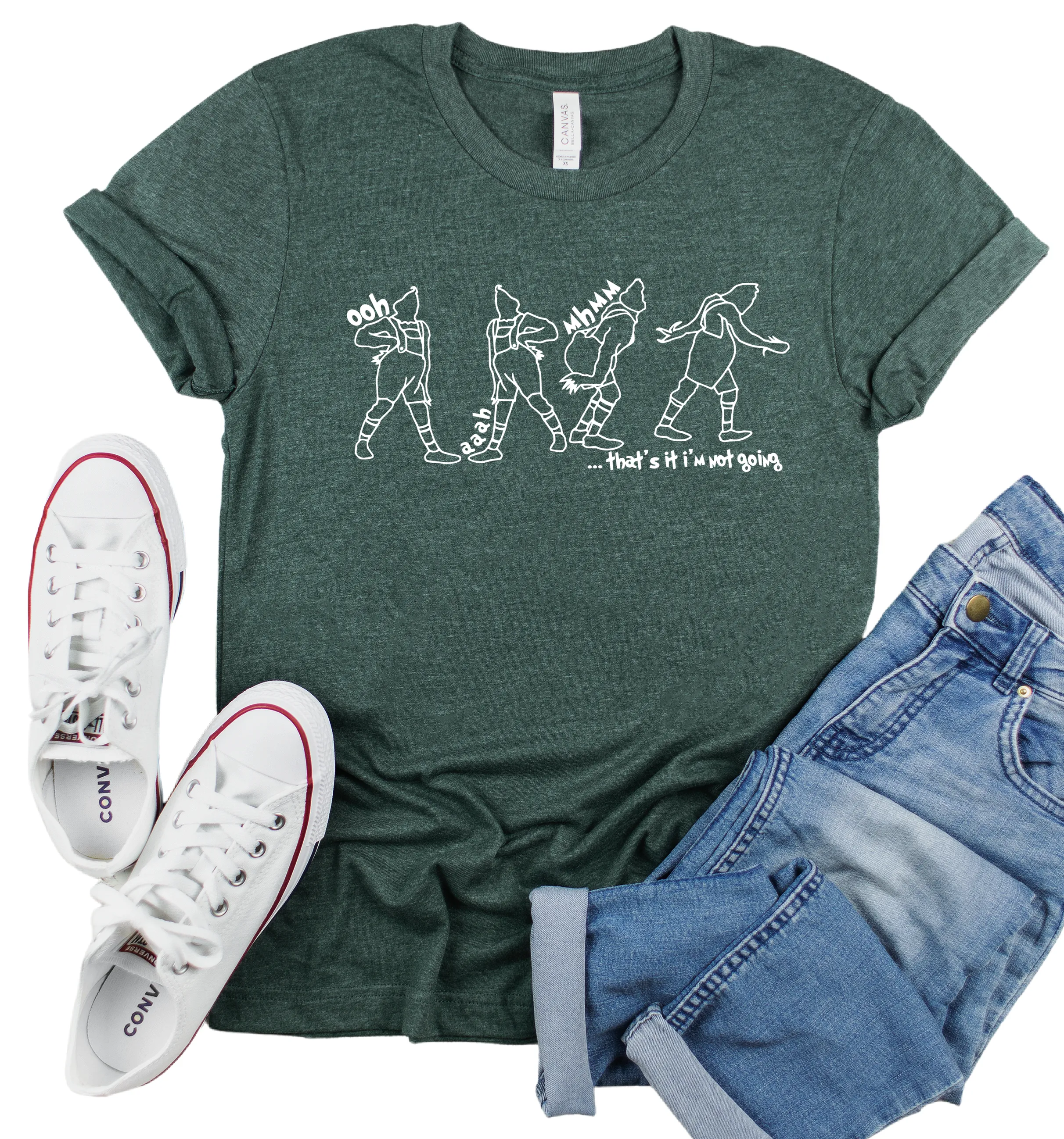 Bella Canvas Heather Forest That's It, I'm Not Going Funny Christmas Tee - Youth and Adult Sizes