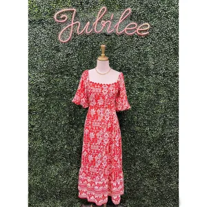 Bernice Vermillion Midi Dress