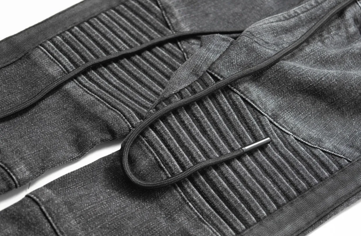 BIKER JEANS - ACID BLACK