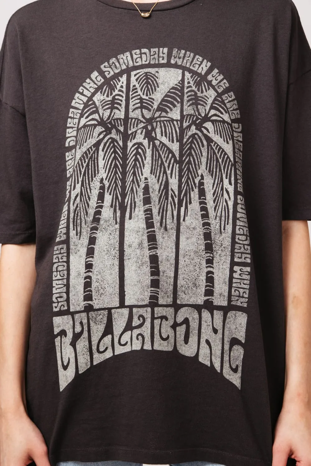 Billabong We Are Dreaming Oversized Graphic T-Shirt for Women in Off Black  | ABJZT01627-OFB