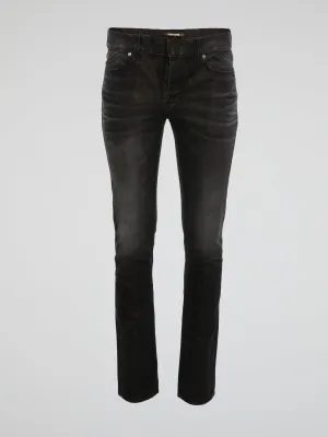 Black Acid Wash Skinny Jeans