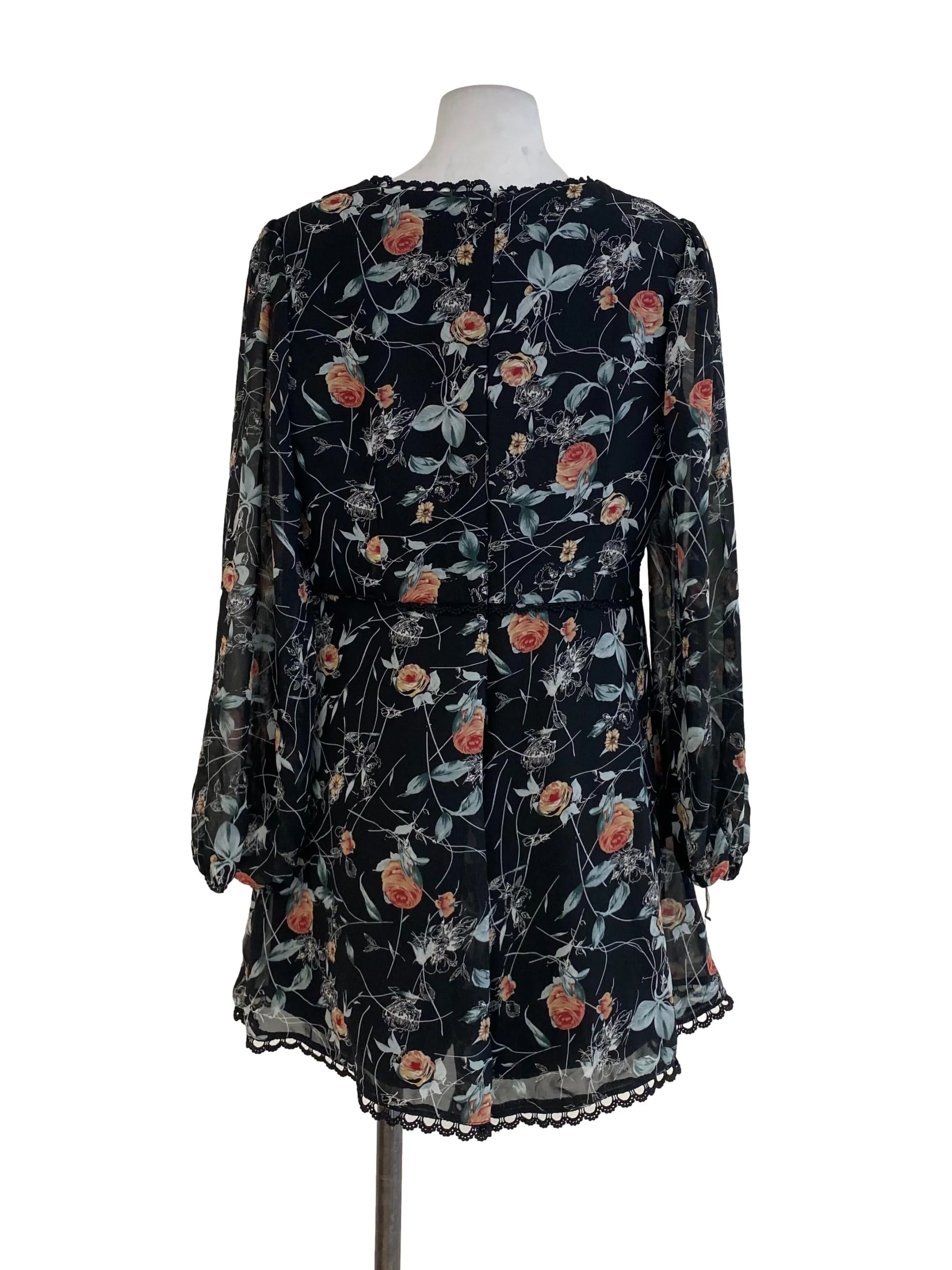 Black Floral Romper
