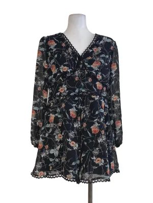 Black Floral Romper