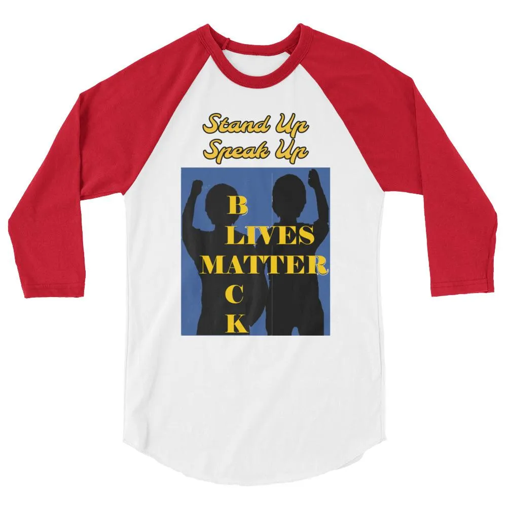 Black Lives Matter 3/4 sleeve raglan shirt