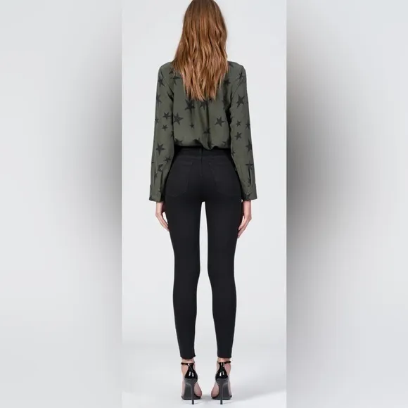 Black‎ Orchid High Rise Ankle Fray Luxury Black Jeans Sz 29 $170 NWT