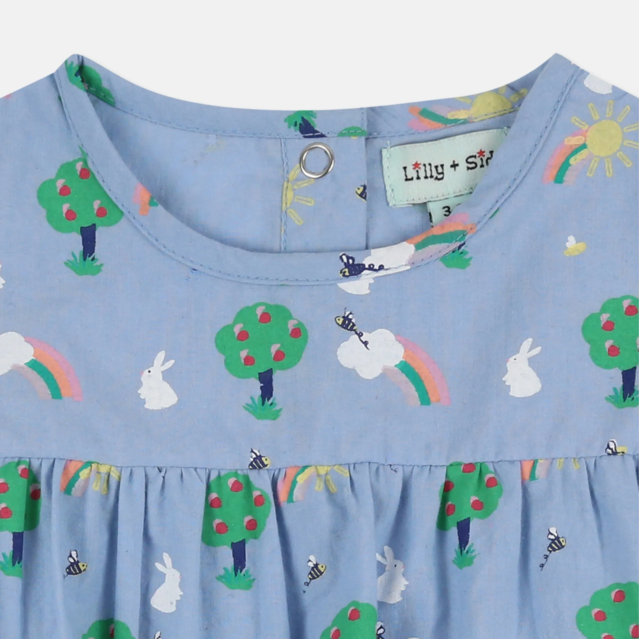 Blue Bunny Print Romper