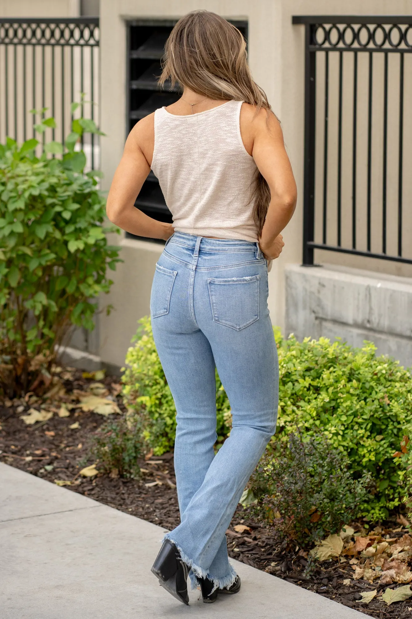 Blue Flame High Rise Mini Boot Cut
