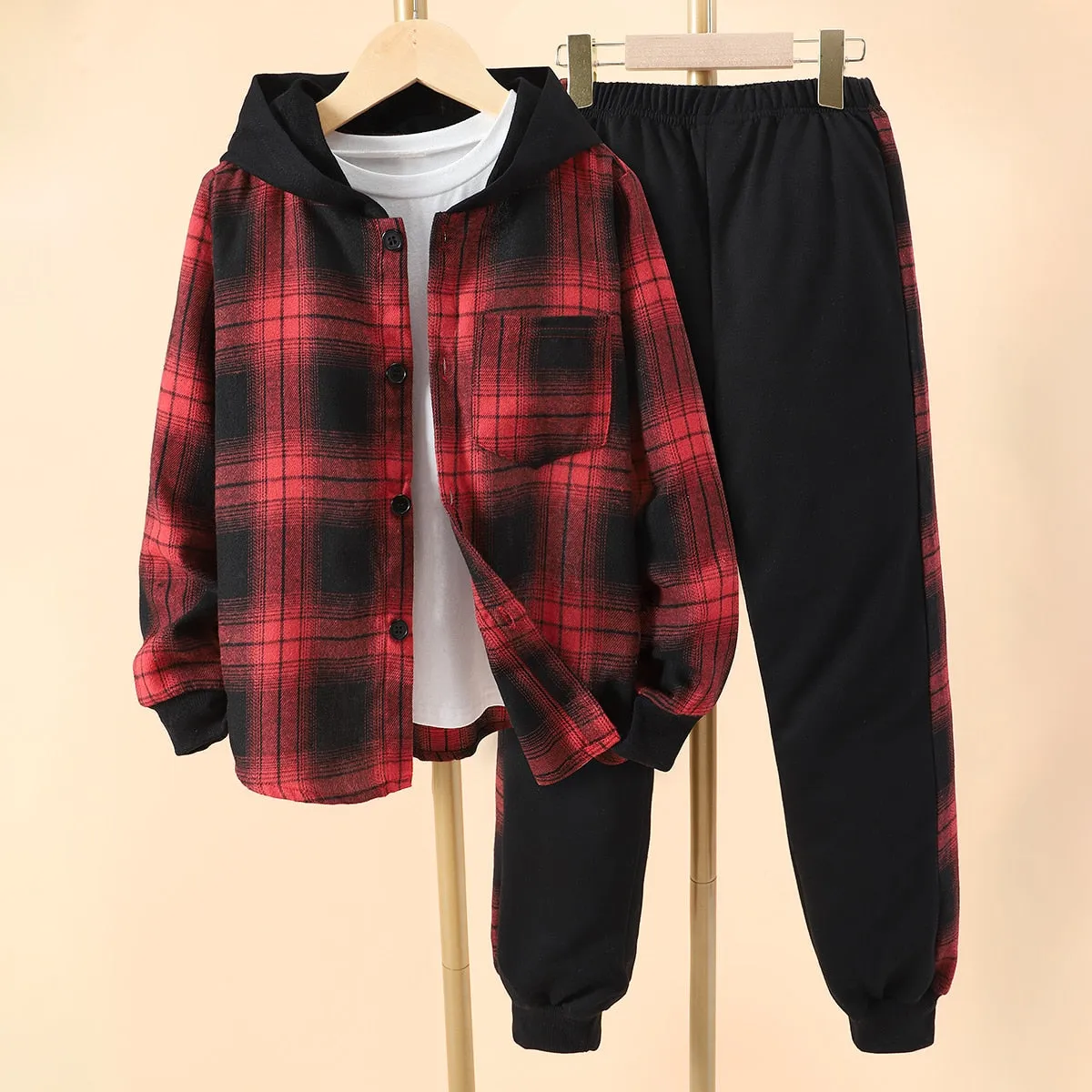 Boys' Long Sleeve Autumn Casual  Shirt Suit