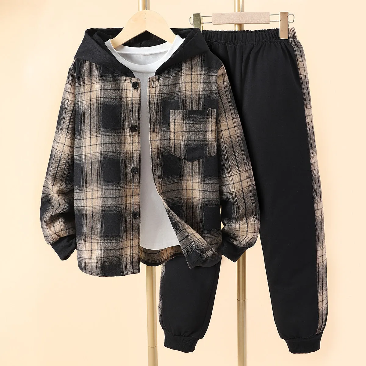 Boys' Long Sleeve Autumn Casual  Shirt Suit