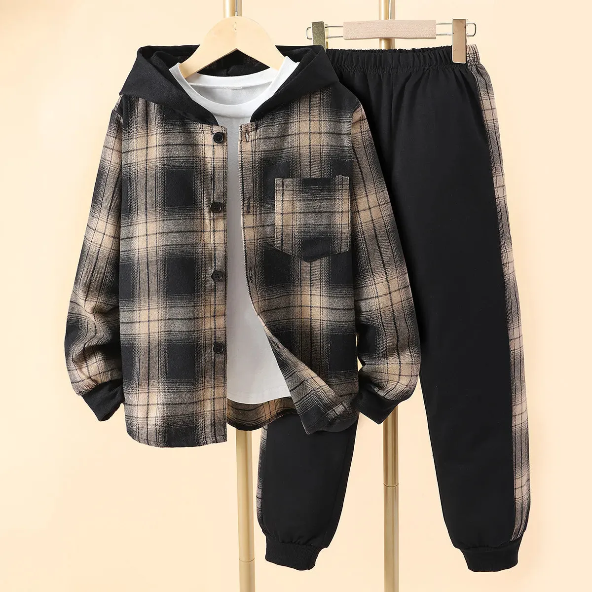 Boys' Long Sleeve Autumn Casual  Shirt Suit