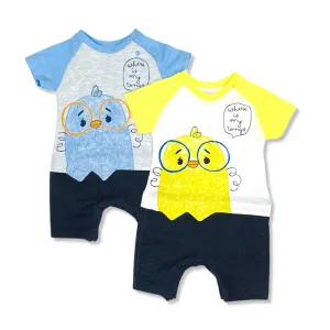 Boys Summer Romper - Baby Chick Print