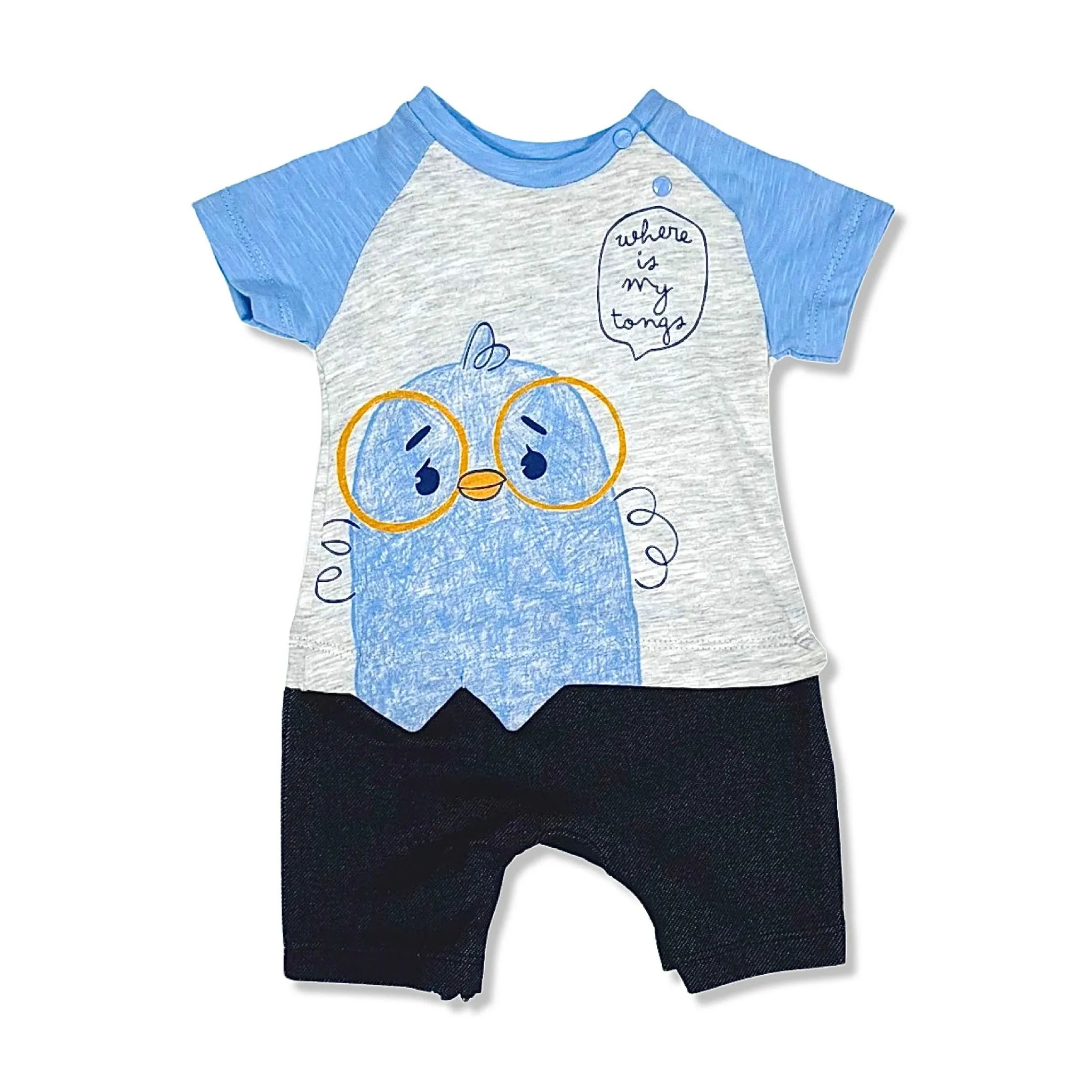 Boys Summer Romper - Baby Chick Print