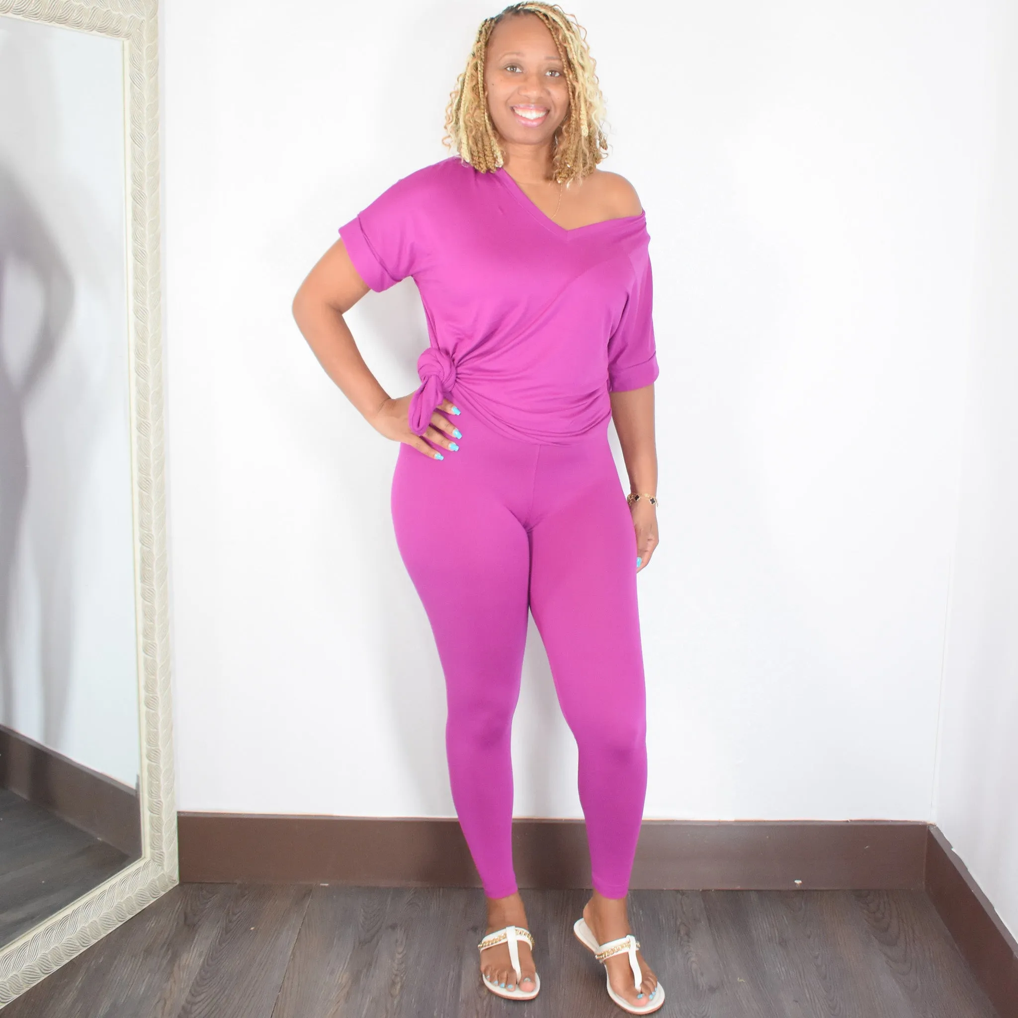 Breathless | High waist Legging Set - Lt Plum
