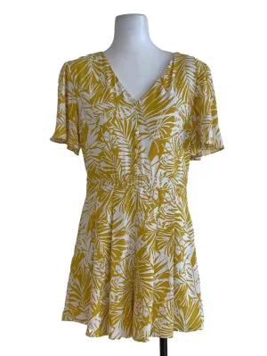 Butter Yellow Floral Romper