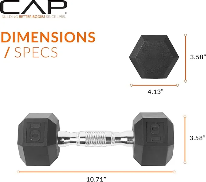 CAP Barbell 10 lb. Coated Dumbbell Weight | Multiple Options Pairs & Sets