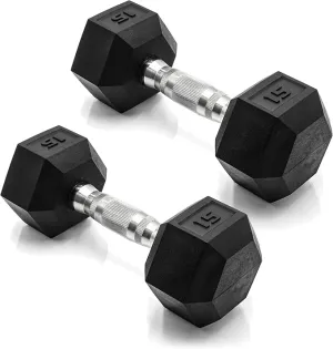 CAP Barbell 15 lb. Coated Dumbbell Weight | Multiple Options Pairs & Sets