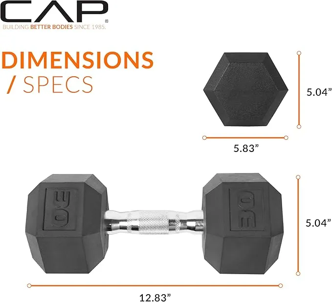 CAP Barbell 30 lb. Coated Dumbbell Weight | Multiple Options Pairs & Sets