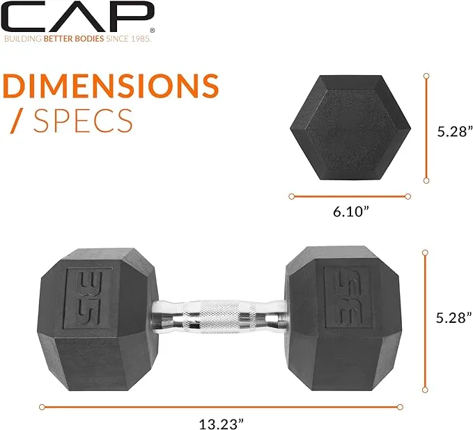 CAP Barbell 35 lb. Coated Dumbbell Weight | Multiple Options Pairs & Sets